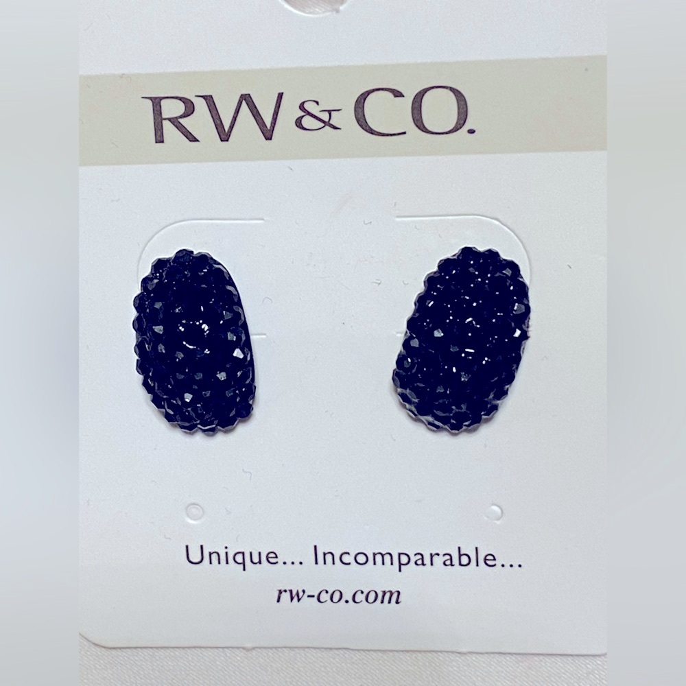 RW&CO Black Crystal Dome Earrings